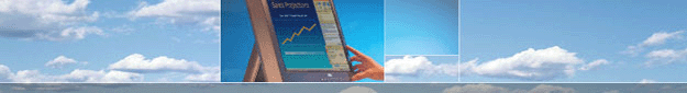 blue sky with presentation screen