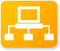 computer with sub-branches icon