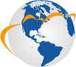 globe with multiple points connected